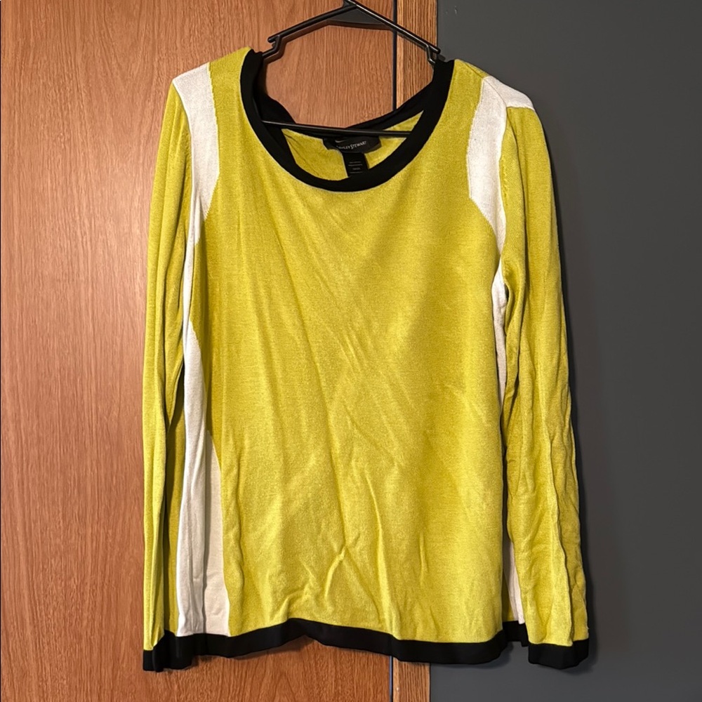 Ashley Stewart Yellow and Black Blouse